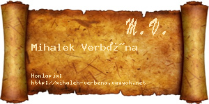 Mihalek Verbéna névjegykártya